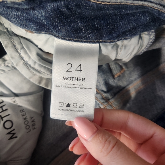 MOTHER Denim Looker Ankle Fray Skinny Jeans - Dark Wash - Size 24​ - Picture 5 of 6